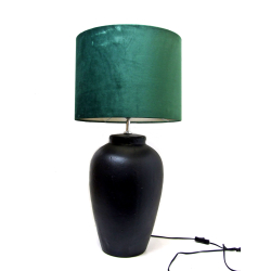 Lampa betonowa ceramiczna + abażur Zieleń